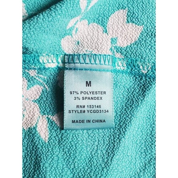 Good Luck Gem Teal Floral Size Medium Ruffle Dress - Picture 6 of 11